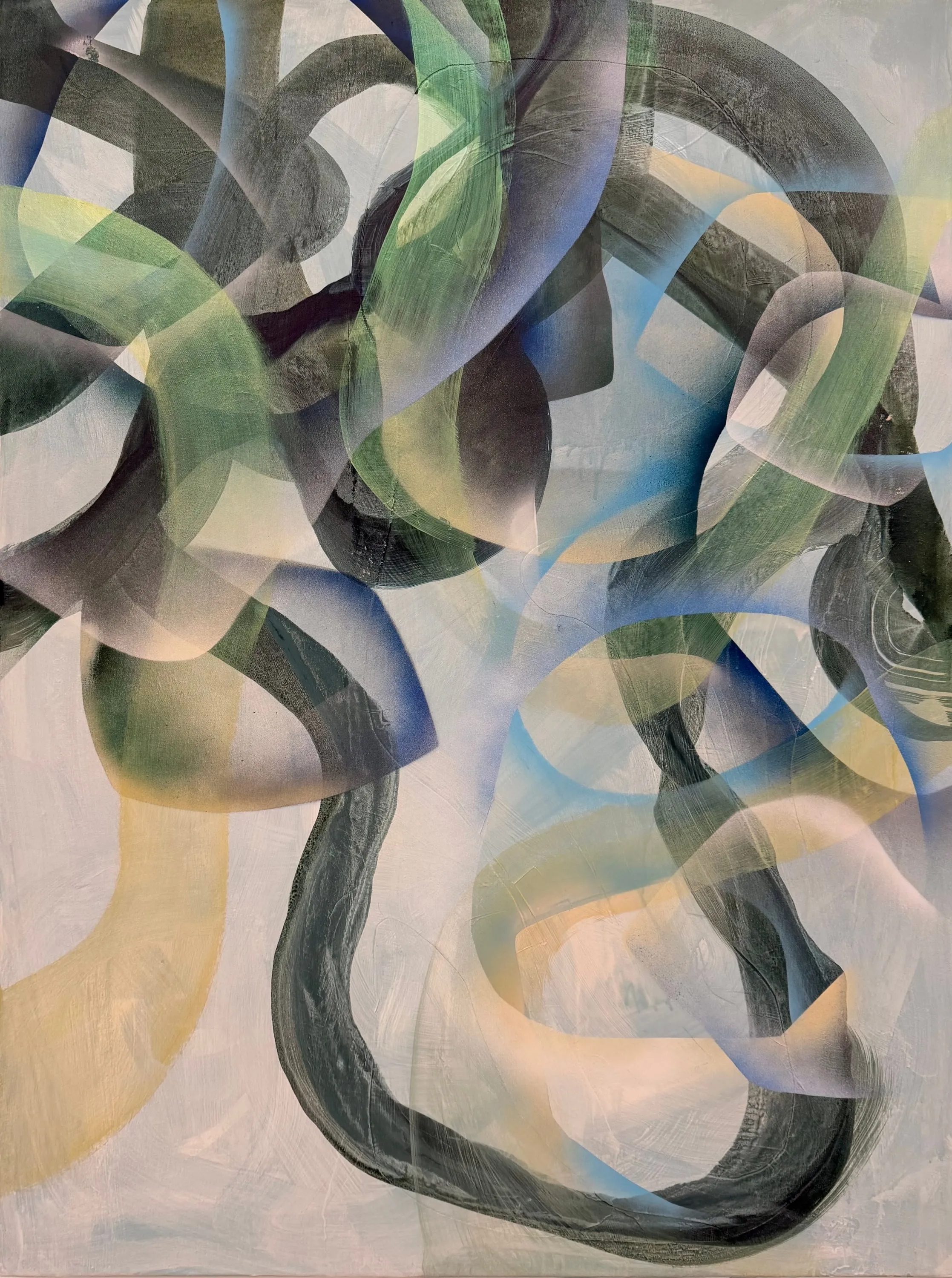 Light Unfolding II, Acrylic, Ink, Spray Paint & Fiber Optic Light on Canvas by Misha Cittadini