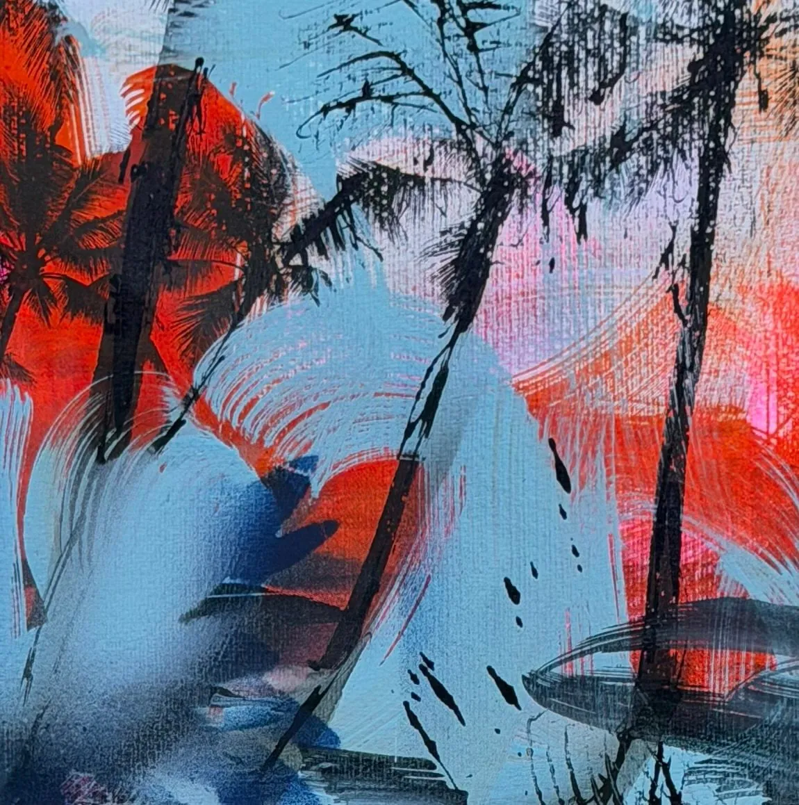 Mistral, Acrylic, Ink, Spray Paint on Paper by Misha Cittadini