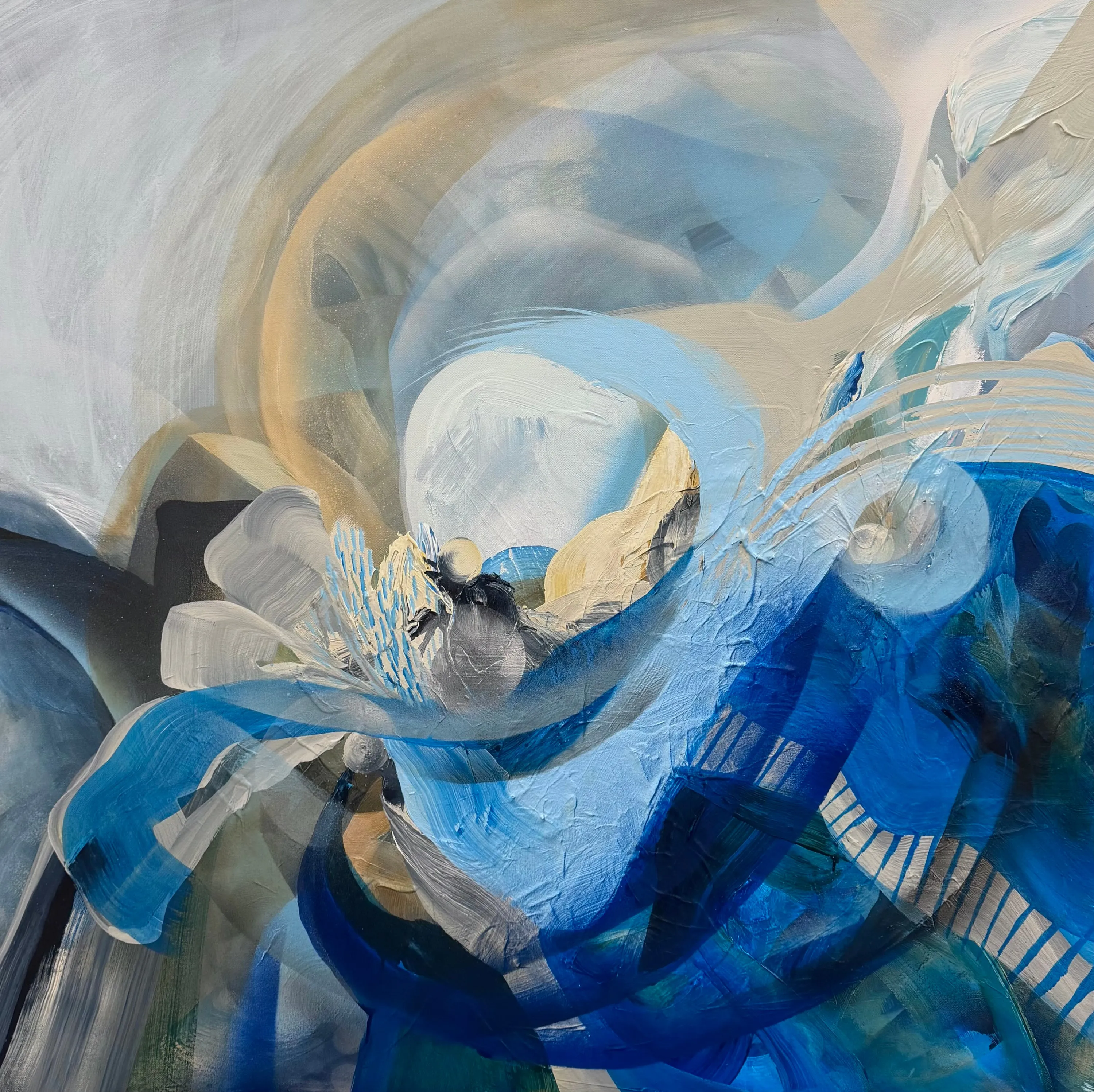 Orbital Resonance , Acrylic, Ink, Spray Paint on Canvas by Misha Cittadini