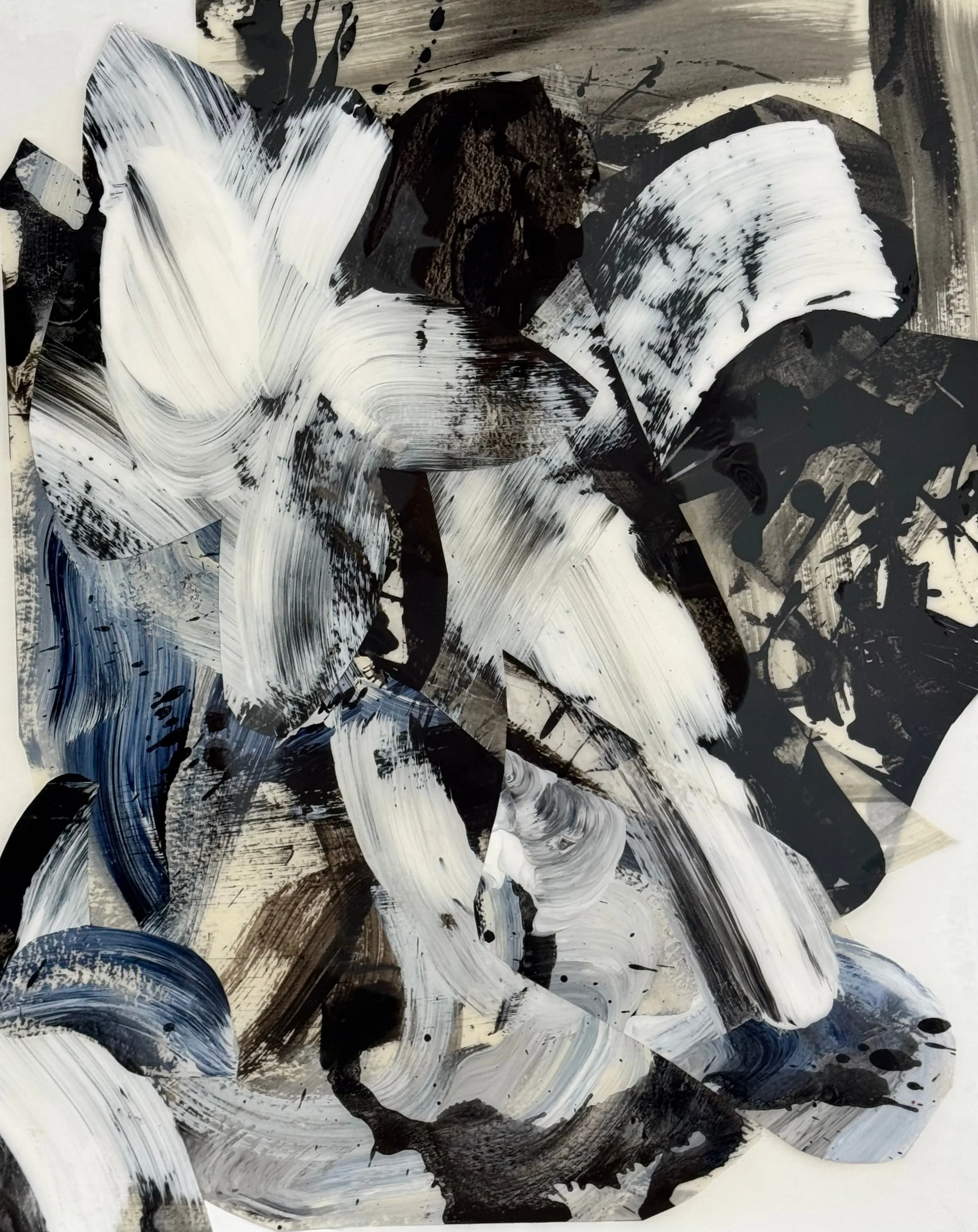 Reverberation II, Acrylic, Ink, Spray Paint, Collage, Resin On Board (Framed) by Misha Cittadini