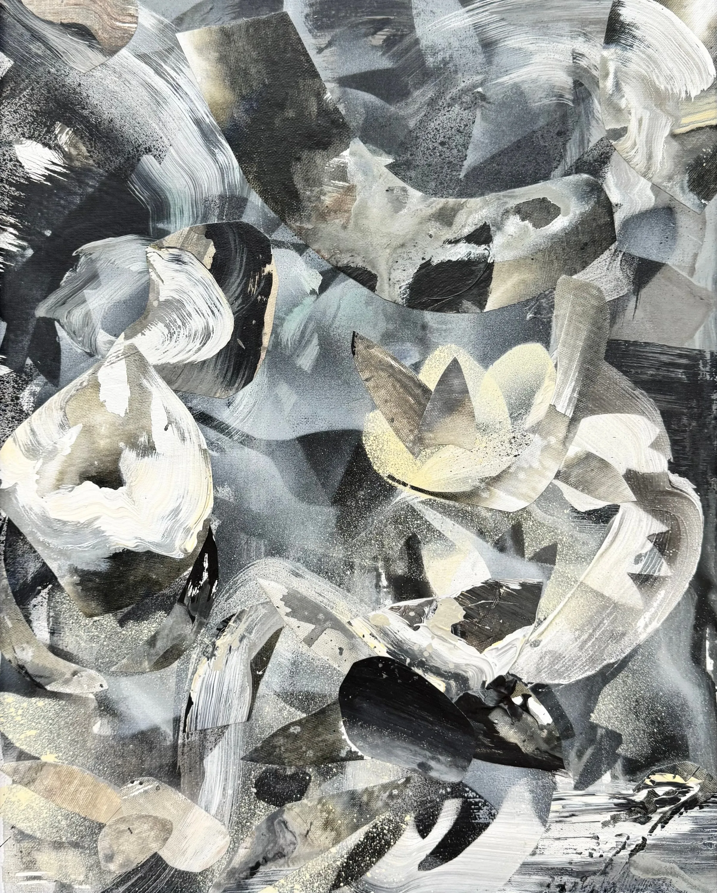 Reverberation IV, Acrylic, Ink, Spray Paint, Collage On Board (Framed) by Misha Cittadini