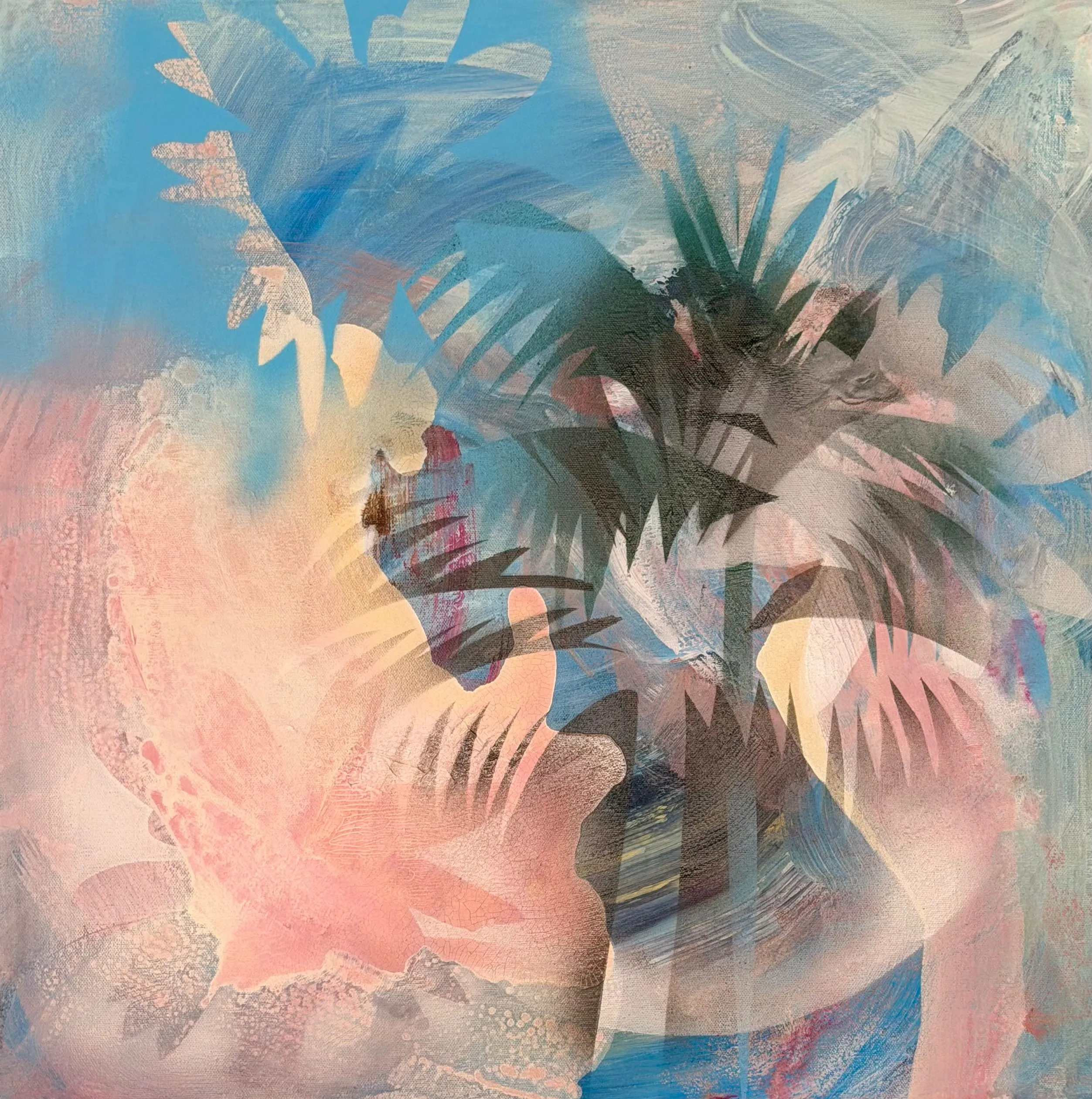 Soft Horizon II, Acrylic, Ink, Spray Paint on Canvas  by Misha Cittadini