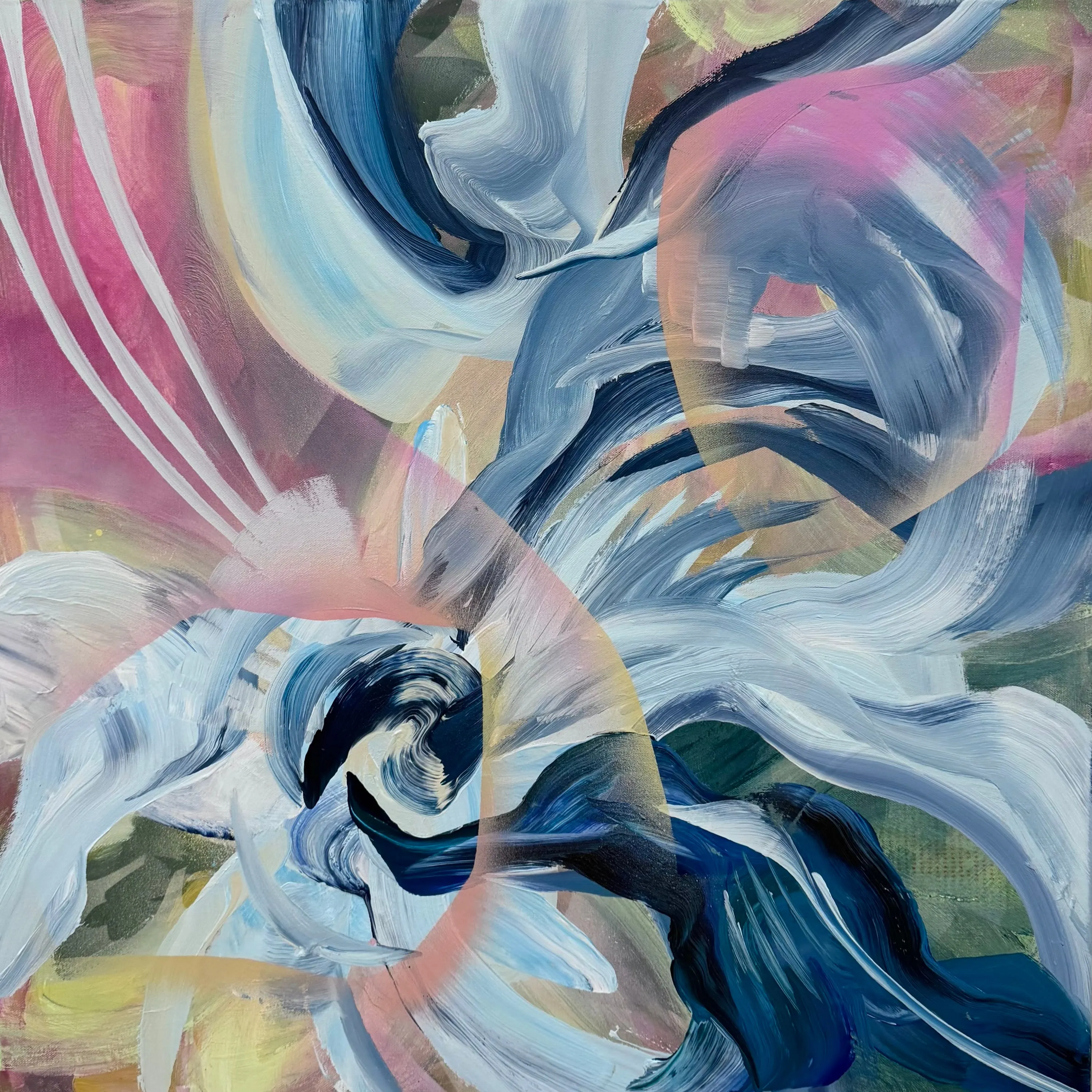 Solar Resonance, Acrylic, Ink, Spray Paint on Canvas  by Misha Cittadini