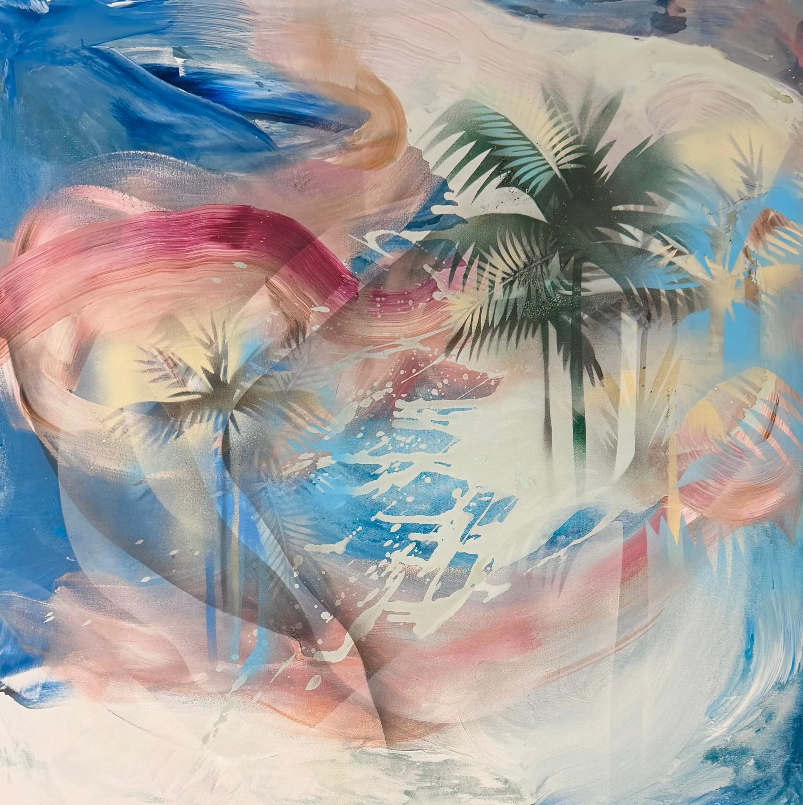 Summer Echo I, Acrylic, Ink, Spray Paint on Canvas by Misha Cittadini