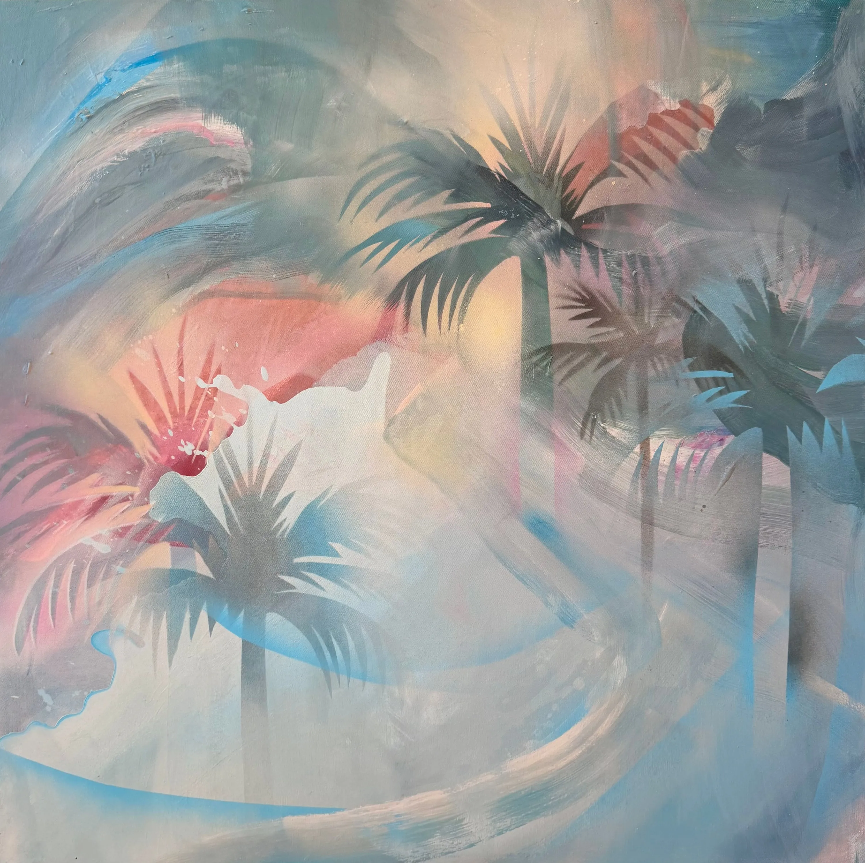 Summer Echo II, Acrylic, Ink, Spray Paint on Canvas by Misha Cittadini