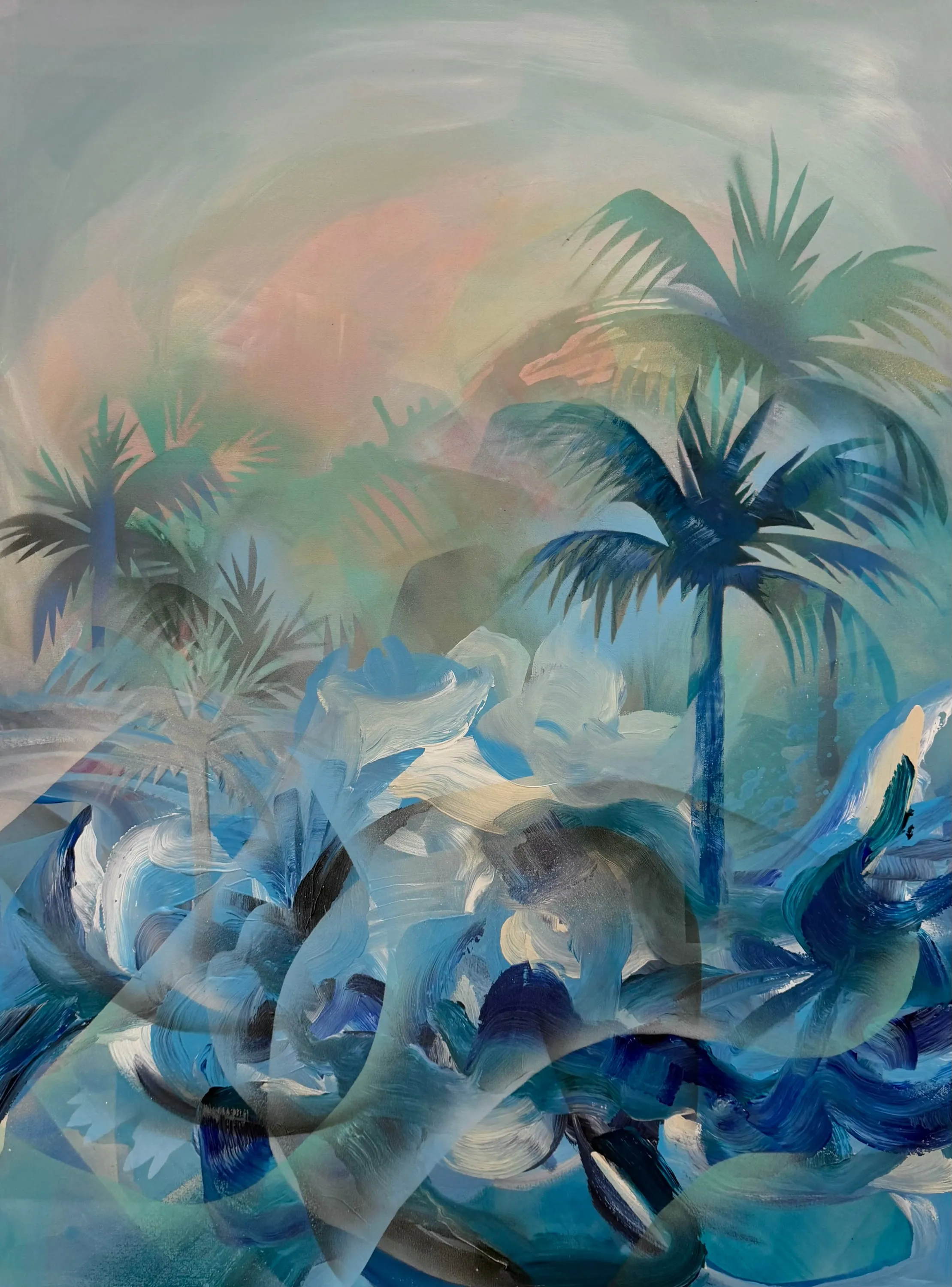 Tropical Synthesis I, Acrylic, Ink, Spray Paint on Canvas  by Misha Cittadini