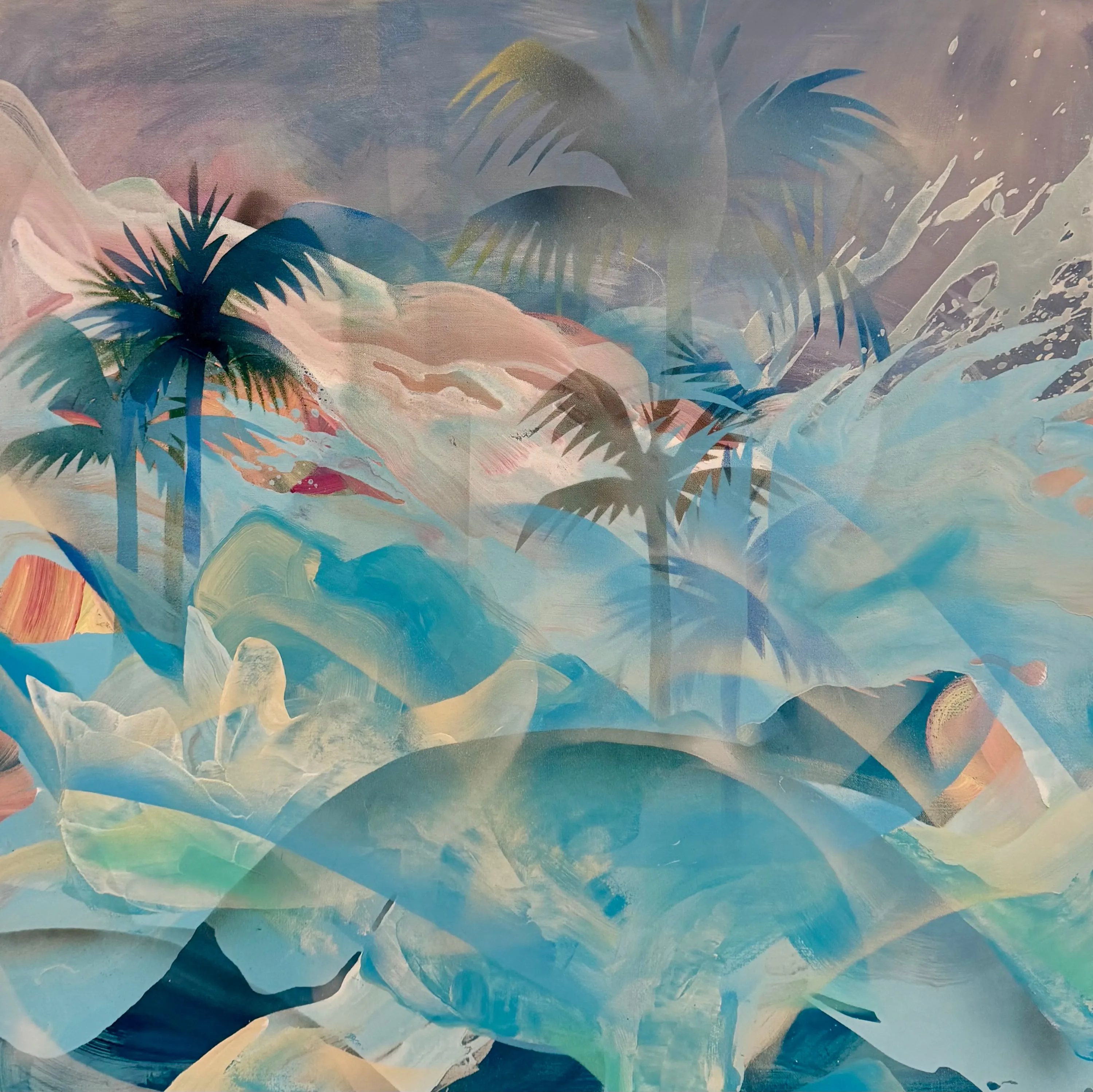 Tropical Synthesis II, Acrylic, Ink, Spray Paint on Canvas by Misha Cittadini